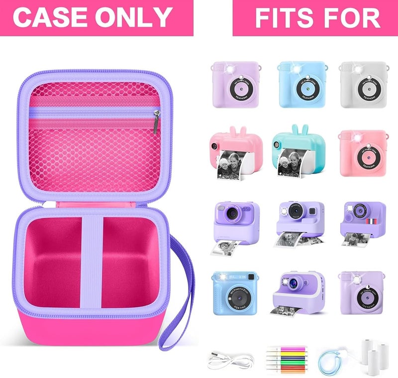 PAIYULE Kids Instant Print Camera Case Compatible with ESOXOFFORE for Dylanto for DUDUDRAGON for GKTZ for ETIKEZ for Dafotil for Careenoah for Aasonida Digital Video Prints Paper Bag (Box Only) Bright Pink - Image 2